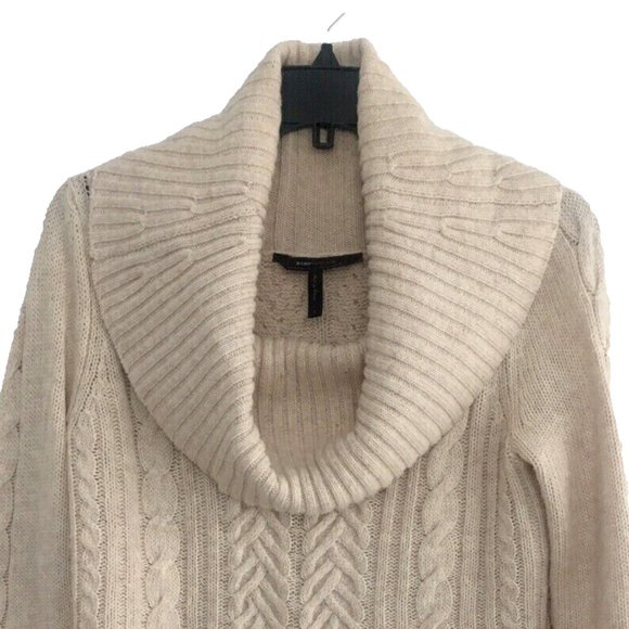 BCBG Maxazria Women's Cowl Neck Cable Knit Sweater Wool Blend L/S Cardig… - Picture 10 of 12